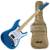 Guitarra Seizi Fun Katana Musashi HSS Royal Blue Sparkle com Captadores Seizi Chidori HSS Ponte Tremolo e Bag 10360990 - Imagem 1