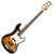 Contrabaixo Cort GB24JJ 2T 2 Tone Burst Bolt-On 4 Cordas com Top Flamed Maple Captadores Powersound JJ e Braço Hard Maple - Imagem 1