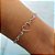 Pulseira de Prata com Coração Vazado e Zircônias Rosa 18 cm - Imagem 1
