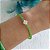 Pulseira De Prata Cristais Verdes e Trevo Madrepérola 18 cm - Imagem 2