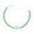 Pulseira De Prata Cristais Verdes e Trevo Madrepérola 18 cm - Imagem 1