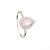 Solitário Quartzo Rosa Chuveiro Prata e Zircônias - Aro 21 - Imagem 1