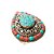 Anel Nepal Alpaca Coral Turquesa Aro 18 - Imagem 2
