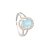 Solitário Prata Quartzo Azul Oval e Zircônias - Aro 15 - Imagem 1