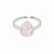 Solitário Quartzo Rosa Lágrima Prata e Zircônias - Aro 19 - Imagem 1