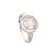 Solitário Quartzo Rosa Círculos Prata e Zircônias - Aro 21 - Imagem 1