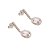 Brinco Prata Quartzo Rosa Oval Zircônias Pendente - Imagem 2