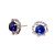 Brinco Prata Pedra Azul Royal Cabochão Zircônias - Imagem 1