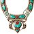 Colar Alpaca Nepal Turquesa Coral - Imagem 2