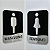 Kit Placas de Identificação de Banheiros Feminino e Masculino - Acrílico Preto - Imagem 2