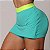 Shorts Saia - Turquesa com Elástico Amarelo Neon - Imagem 1