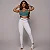 Legging Empina Jacquard Perlê Branca/Verde -P/M/G 36 a 42 - Imagem 3