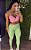 Conjunto Semi Empina Brocado Verde/Rosa -P/M/G - Imagem 1