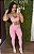 Conjunto Semi Empina Brocado Rosa/Azul - Tamanho único 38 a 42+ - Imagem 1