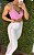 Conjunto Semi Empina Brocado -Branco/Rosa - Tamanho único  38 a 42+ - Imagem 1