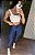 Legging Semi Empina Brocado Azul - Tamanho único - 38 a 42 - Imagem 1