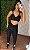 Conjunto Semi Empina Brocado Preto Top Kendy - Tamanho único 38 a 42 - Imagem 1