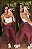 Legging Semi Empina Brocado Bordô - Tamanho único 38 a 42 - Imagem 1