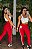 Legging Tradicional Brocada Vermelho - Tamanho único 36 a 42 - Imagem 2