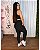 Legging Semi Empina Brocado Preto - Tamanho único 38 a 42 - Imagem 1