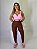Conjunto Poliamida Rosa e Marrom Fitness - Imagem 1