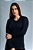 Camisa Feminina Basic Manga Longa Preta - Imagem 2