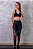 Calça Legging Fitness com Recortes Coloridos e Tule - Imagem 3