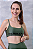 Top Fitness Conforto Duplo com Bojo Removivel e Alcas Finas Tecido Metalizado - Imagem 1