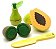 Comidinhas - kit frutinhas (mamão + pêra + kiwi) + faca - Imagem 1