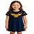 vestido mulher maravilha infantil manga curta azul algodão liga da justiça tamanho 6 anos - Imagem 1
