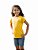 camiseta amarela lisa infantil unissex 100% algodão macia cor vibrante vários  tamanhos 2 a 16 - Imagem 1