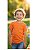 camiseta laranja lisa infantil unissex 100% algodão cor vibrante nos tamanhos 2 a 16 - Imagem 2