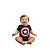 body capitao america baby menino manga curta azul marinho algodão confortável tamanho G - Imagem 5