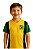 Camisa Infantil Brasil Unissex Gola V Amarela Com Verde e Azul tamanhos 2 a 10 anos - Imagem 1