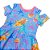 vestido fundo do mar infantil menina azul malha algodão acompanha faixa de cabelo nos tamanhos de 2 a 10 anos - Imagem 3