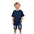 camiseta azul marinho infantil lisa unissex 100% algodão confortável tamanhos 2 a 16 - Imagem 1