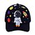 boné infantil astronauta menino com aplique removível azul marinho vários tamanhos - Imagem 2