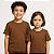 camiseta marrom lisa infantil unissex 100% algodão macia confortável tamanhos 2 a 16 - Imagem 3