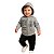 conjunto moletom flanelado bebê masculino jaqueta com capuz mescla e calça verde tamanhos 1 a 3 anos - Imagem 1