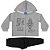 conjunto moletom flanelado bebê masculino jaqueta com capuz mescla e calça verde tamanhos 1 a 3 anos - Imagem 2