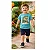 conjunto infantil dinossauro menino camisetas azul e laranja bermuda preto 100% algodão tamanhos 2 e 3 anos - Imagem 5
