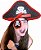 tiara de pirata arco chapeu com fita decorativa e tapa olho fantasia para menina temática - Imagem 1