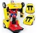 carrinho brinquedo transformers amarelo vira robô tem som musical bate e volta a pilha - Imagem 2