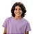 camiseta lilás infantil lisa unissex manga curta 100% algodão confortável tamanhos 10 e 12 anos - Imagem 1