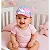 boné bebê menina boto rosa microfibra poliéster estampa divertida ajuste velcro 0 a 6 meses - Imagem 2