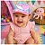 boné bebê menina boto rosa microfibra poliéster estampa divertida ajuste velcro 0 a 6 meses - Imagem 3