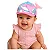 boné bebê menina boto rosa microfibra poliéster estampa divertida ajuste velcro 0 a 6 meses - Imagem 1