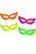 Kit 10 máscaras de festa lisa feminina neon em várias cores tamanho único - Imagem 1