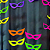 Kit 10 máscaras de festa lisa feminina neon em várias cores tamanho único - Imagem 3