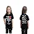 camiseta esqueleto halloween infantil unissex algodão frente e costas tamanhos 2 a 8 anos - Imagem 3